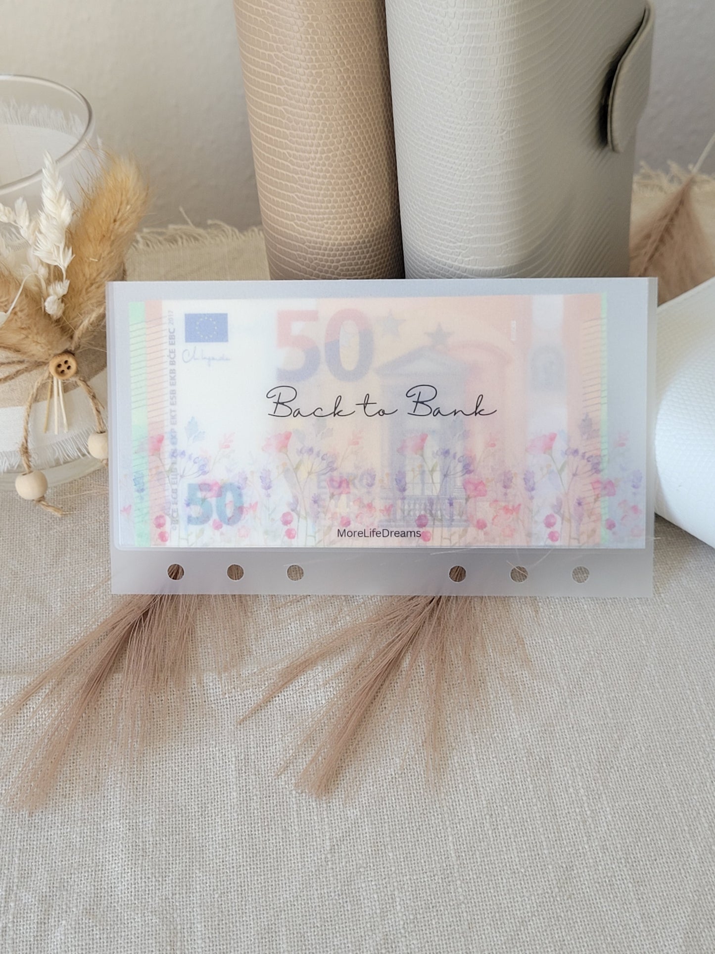 Wochenbudget Blumen Design A6 Umschläge Woche 1-5 + Back to Bank