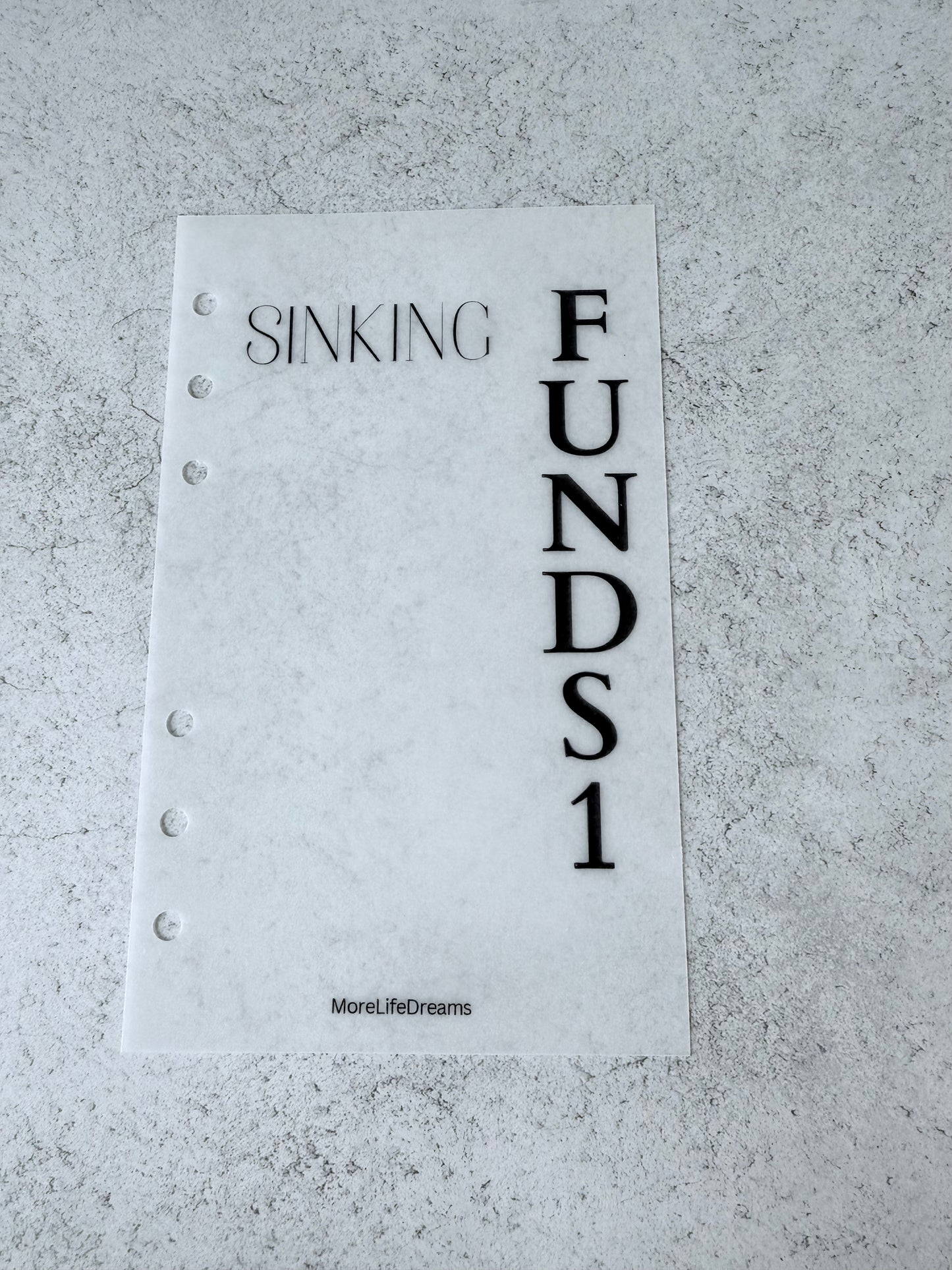 Deckblatt A6/A7 - Sinking Funds 1 - Trennblatt A6/A7