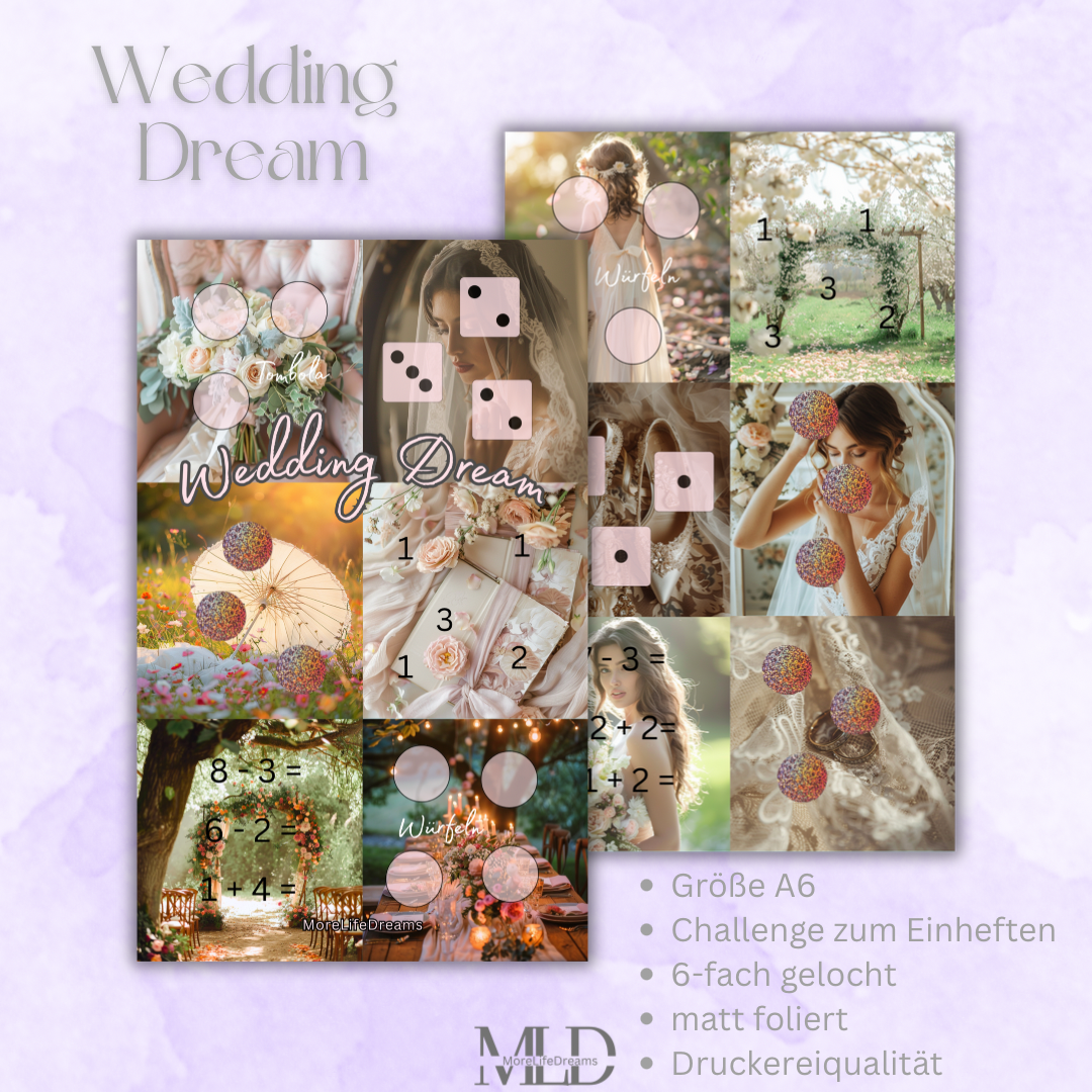 A6 Challenge "Wedding Dream" zum einheften matt foliert
