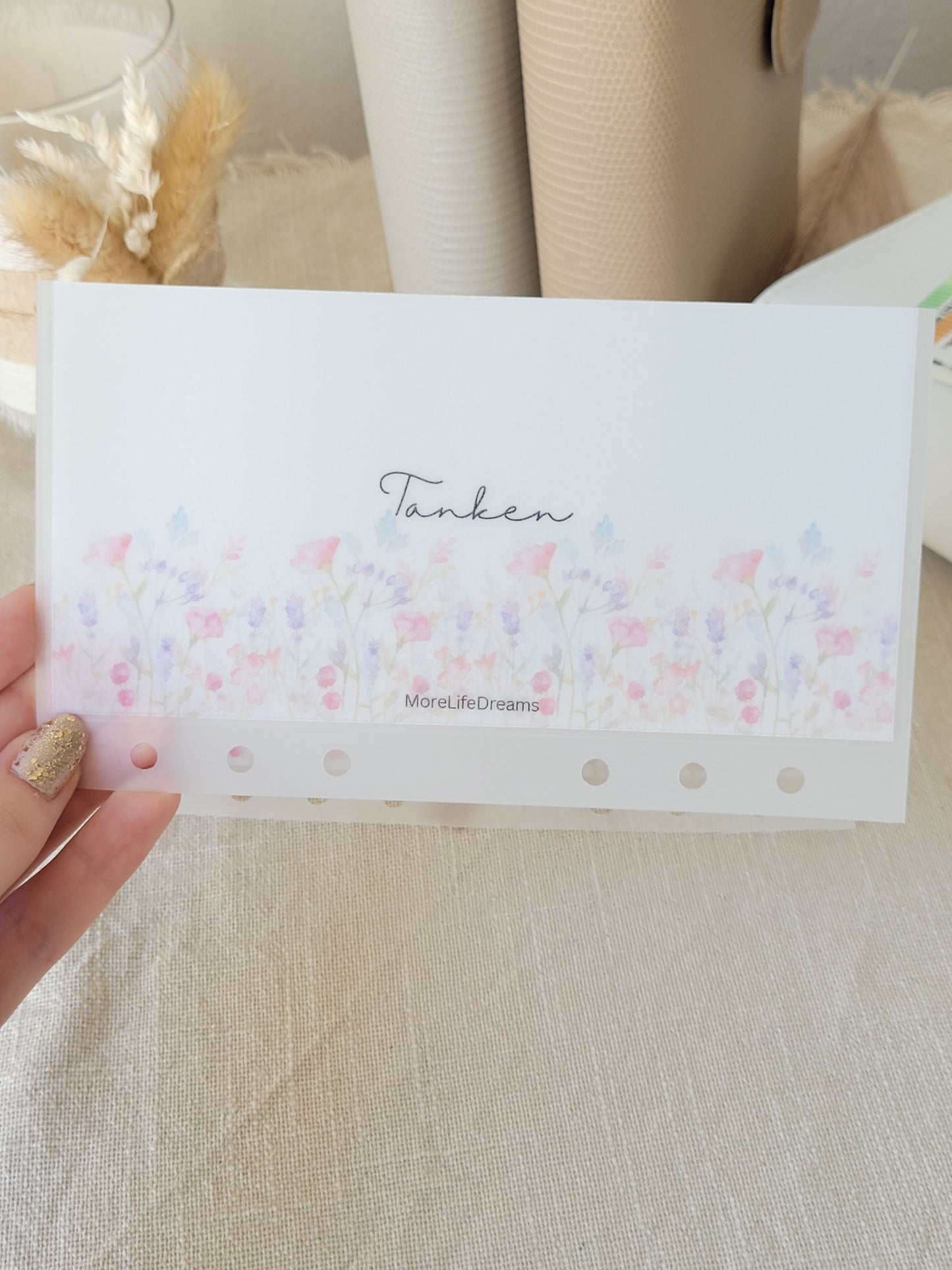 Personalisierter Umschlag Blumen Design A6 - Frosty / Matt