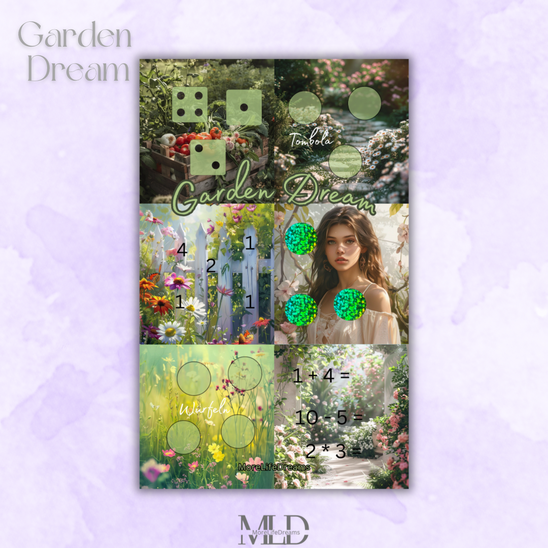 A6 Challenge "Garden Dream" zum einheften matt foliert