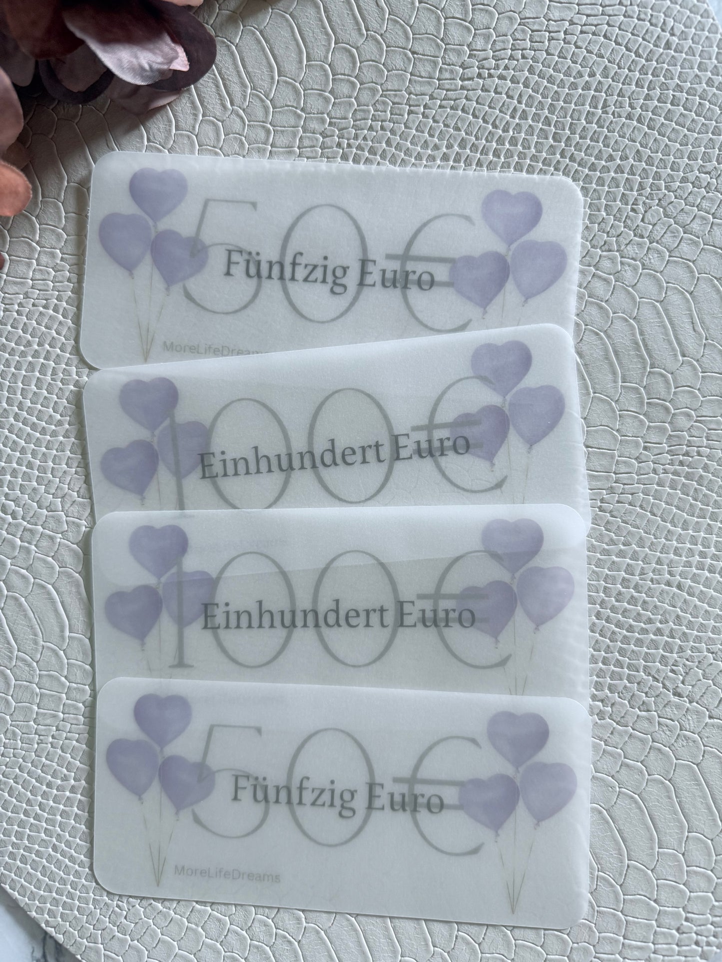 3er Set Platzhalter A6 Luftballon - Frosty / Matt