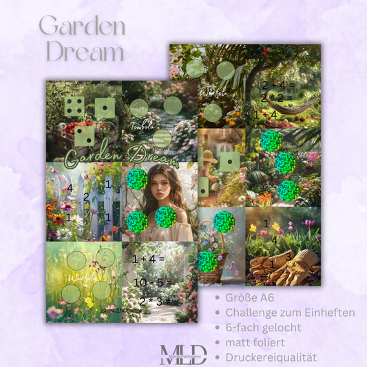 A6 Challenge "Garden Dream" zum einheften matt foliert