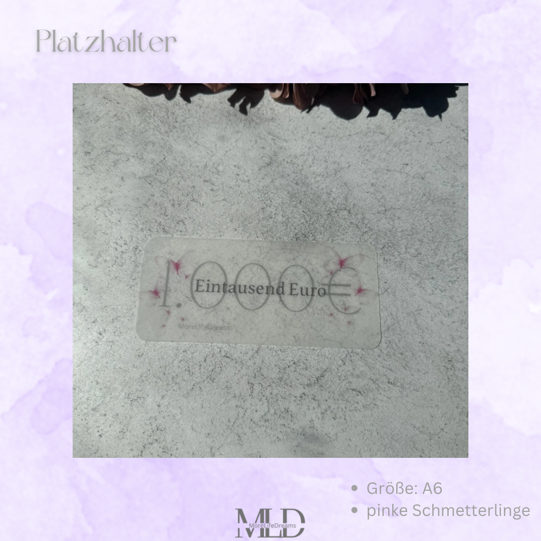 3er Set Platzhalter A6 Schmetterling rosa - Frosty / Matt