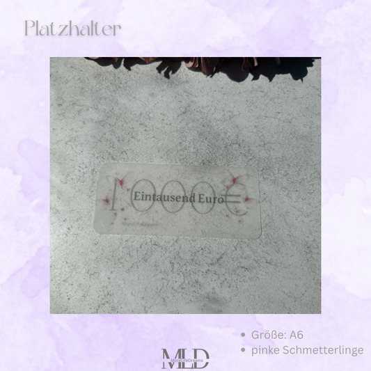 3er Set Platzhalter A6 Schmetterling rosa - Frosty / Matt