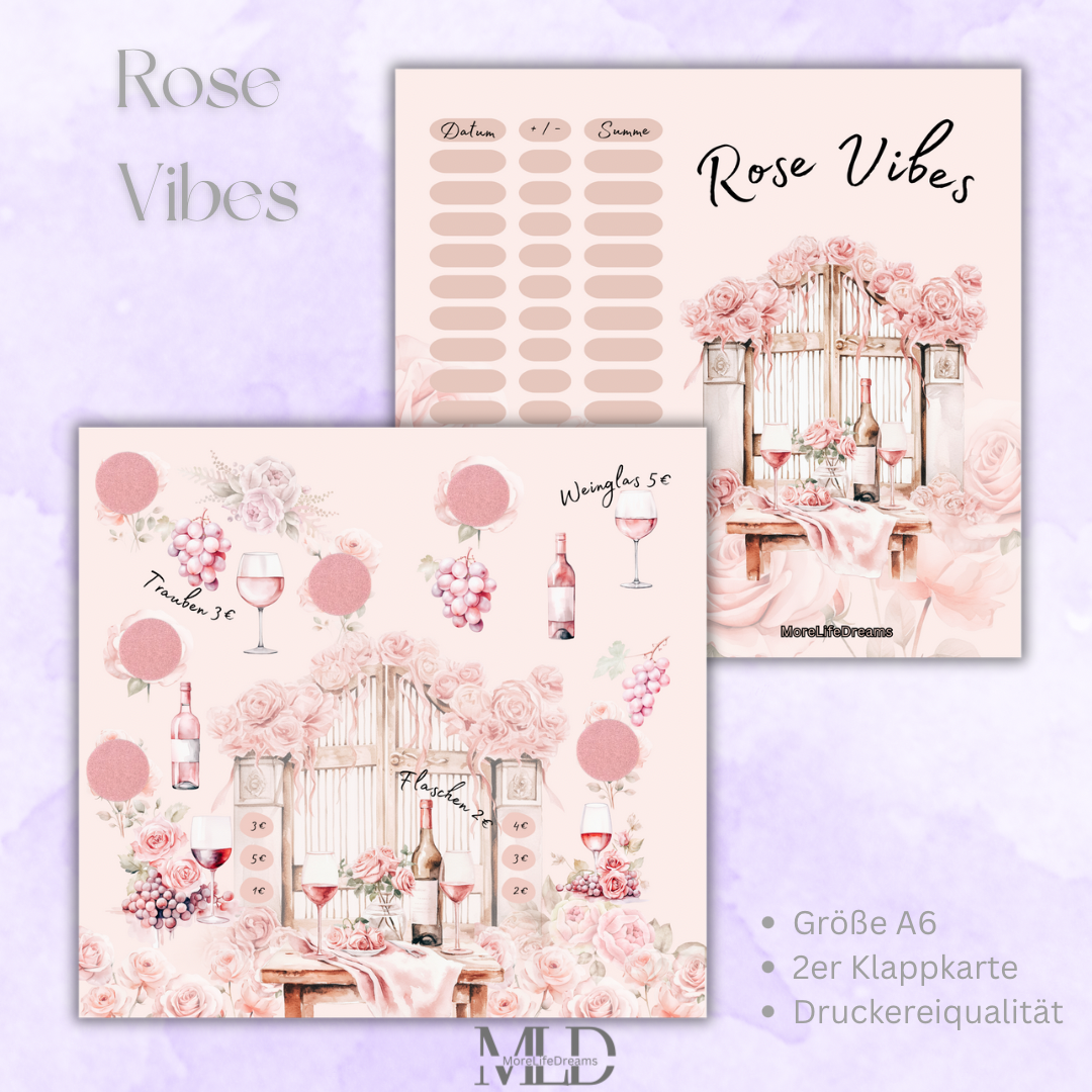 A6 Klappkarte „Rose Vibes“