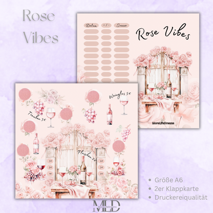 A6 Klappkarte „Rose Vibes“