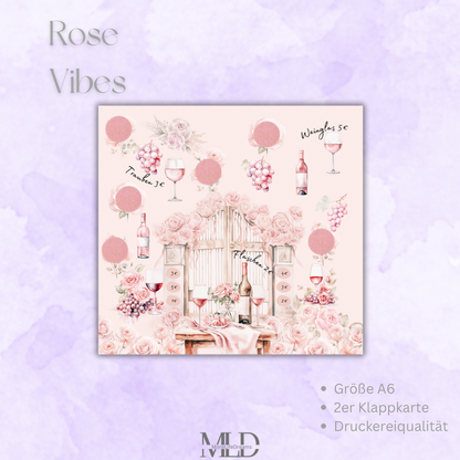 A6 Klappkarte „Rose Vibes“