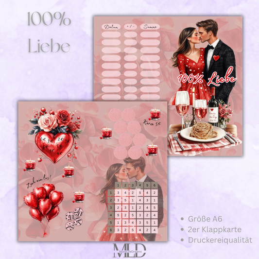 A6 Klappkarte „100 % Liebe“