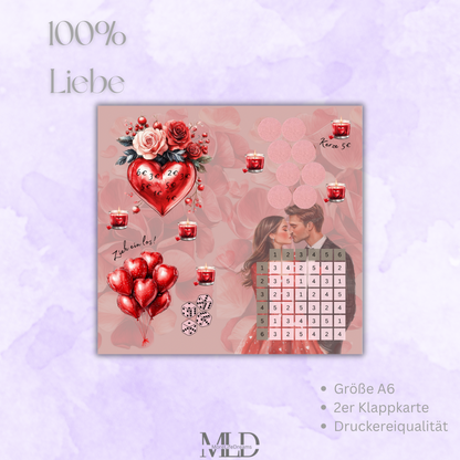 A6 Klappkarte „100 % Liebe“