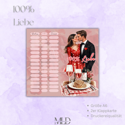 A6 Klappkarte „100 % Liebe“