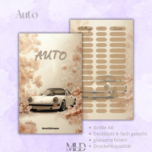 A6 Dashboard Deckblatt Auto – Zubehör für Budget Binder, Cash Stuffing & Umschlagmethode