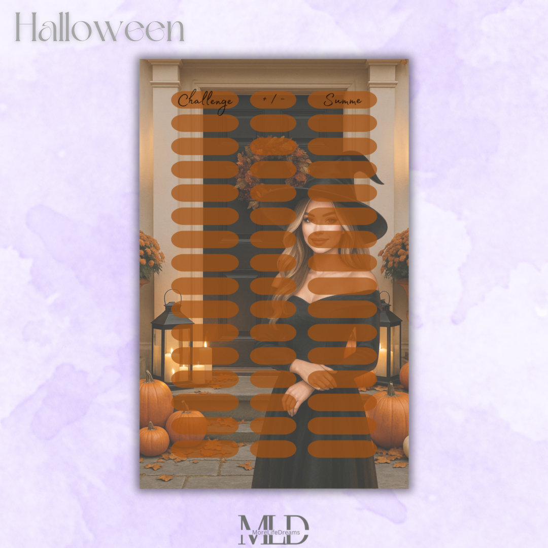 A6 Deckblatt Halloween glänzend foliert – Zubehör für Budget Binder, Cash Stuffing & Umschlagmethode