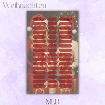 A6 Deckblatt Weihnachten glänzend foliert – Zubehör für Budget Binder, Cash Stuffing & Umschlagmethode