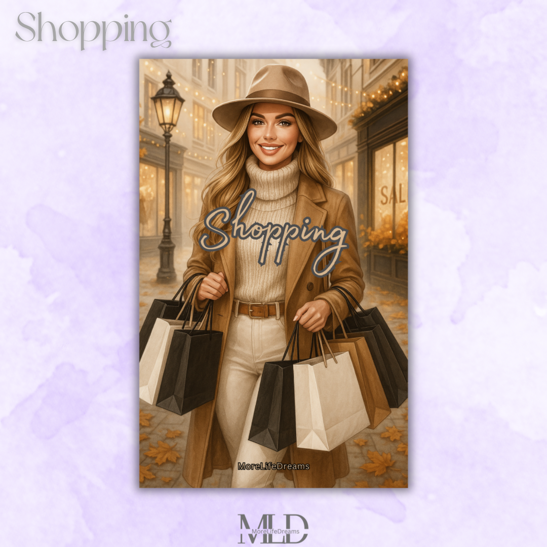 A6 Deckblatt Shopping glänzend foliert – Zubehör für Budget Binder, Cash Stuffing & Umschlagmethode