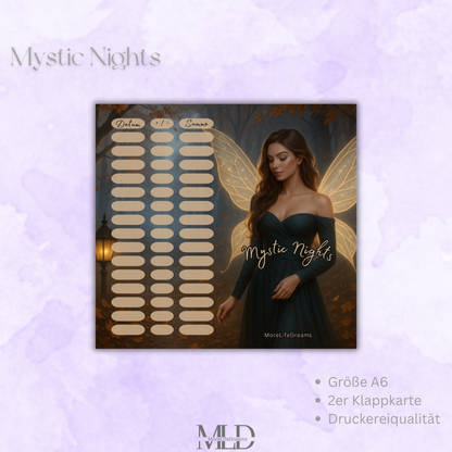 A6 Klappkarte „Mystic Nights“ – Challenge für Budget Binder + Umschlagmethode