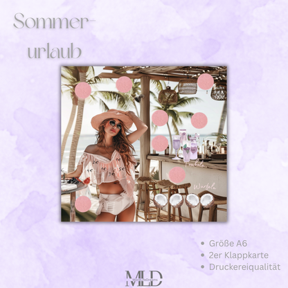 A6 Klappkarte „Sommerurlaub“ – Challenge für Budget Binder + Umschlagmethode