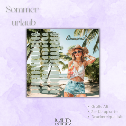 A6 Klappkarte „Sommerurlaub“ – Challenge für Budget Binder + Umschlagmethode
